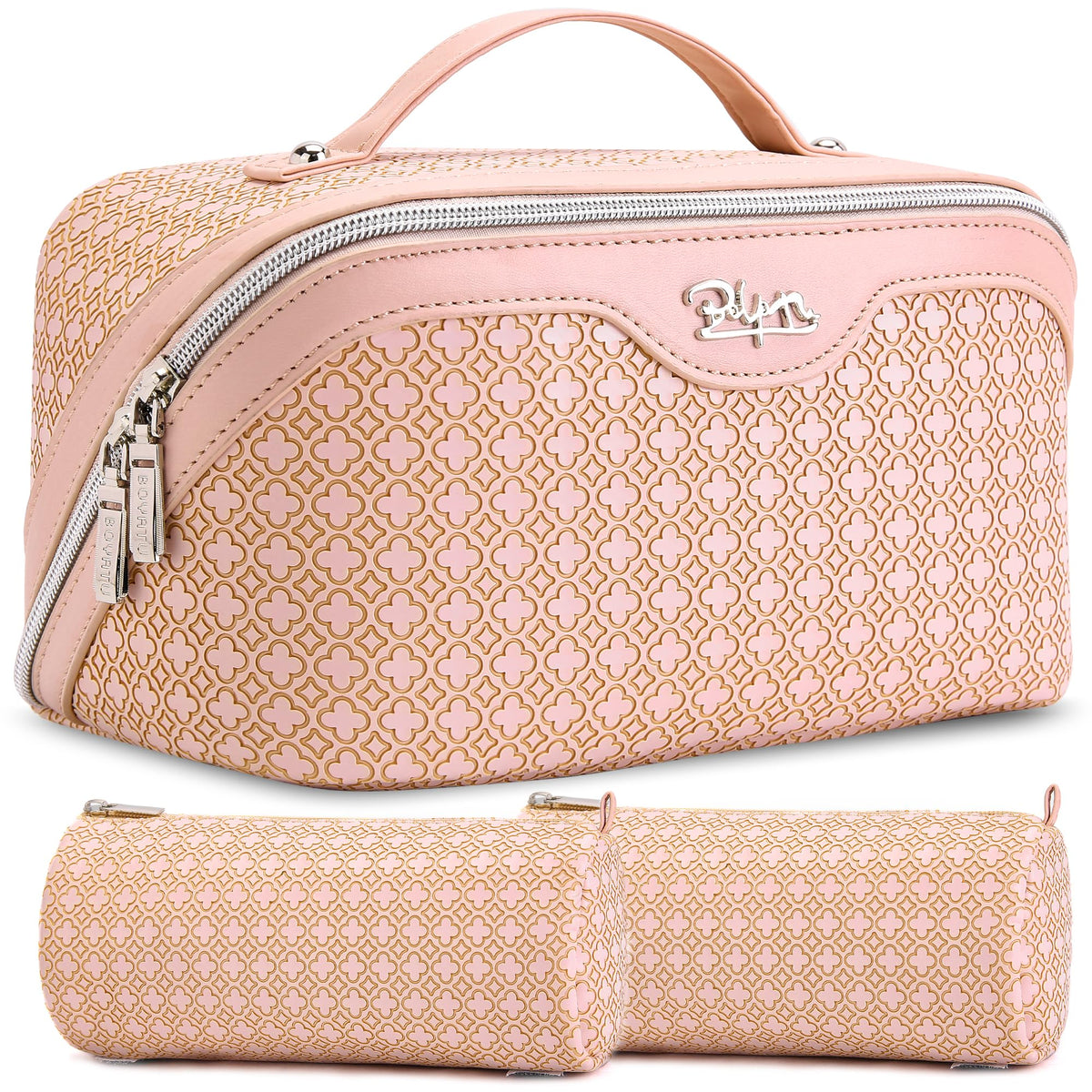 BOYATU Travel Makeup Bag Cosmetic Bags for Women: 3 Pcs Set Make up Bag