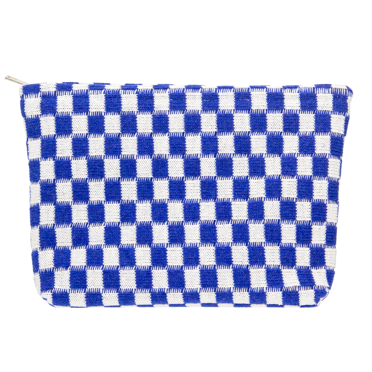 Checkered Makeup Bag for Purse, Small Travel Cosmetic Pouch,Blue,6 Pack