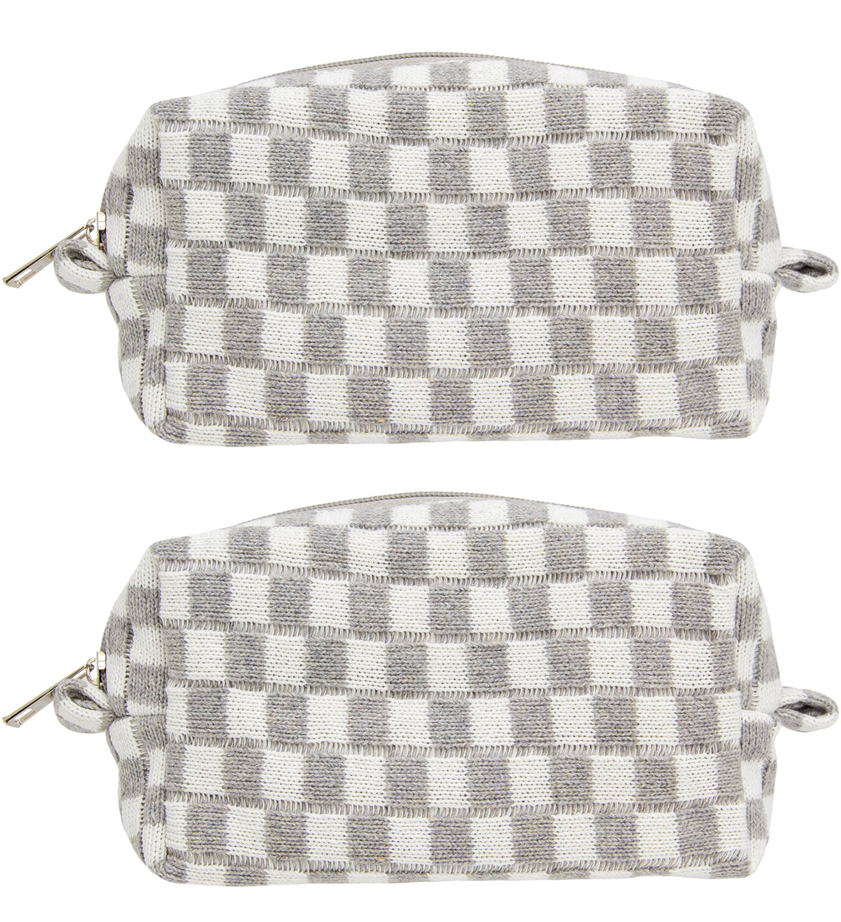 Checkered Makeup Bag for Purse, Small Travel Cosmetic Pouch,Blue,6 Pack