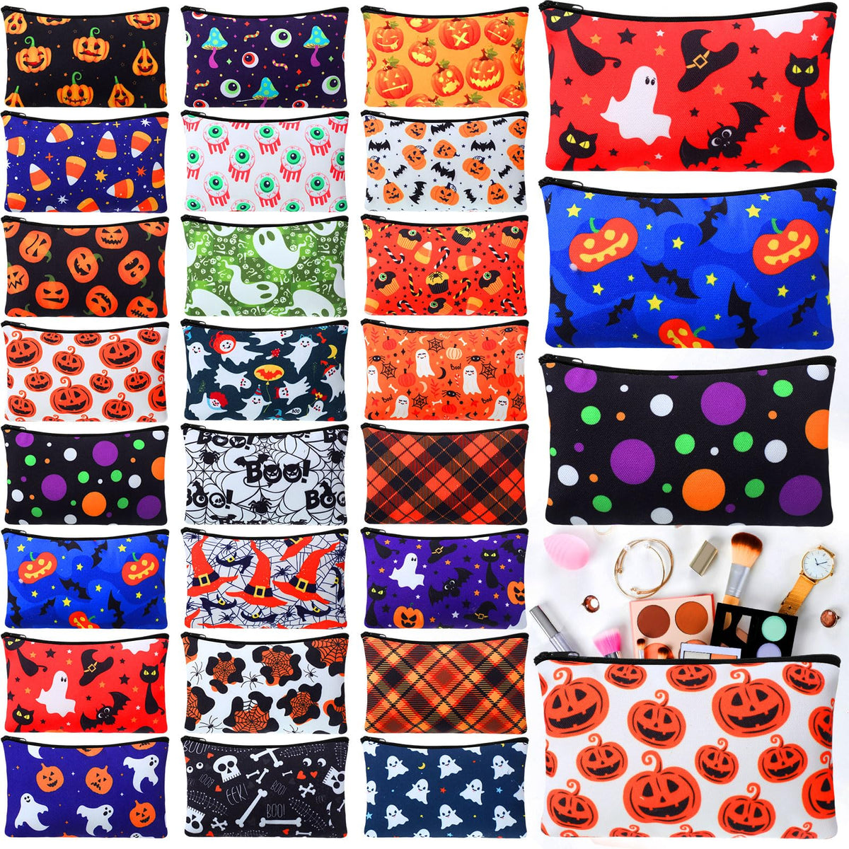 Meanplan 24 Pcs Marble Cosmetic Bags Marble Makeup Bags Toiletry Pouch with Zipper Travel Cosmetic Organizer for Women and Girls 24 Styles