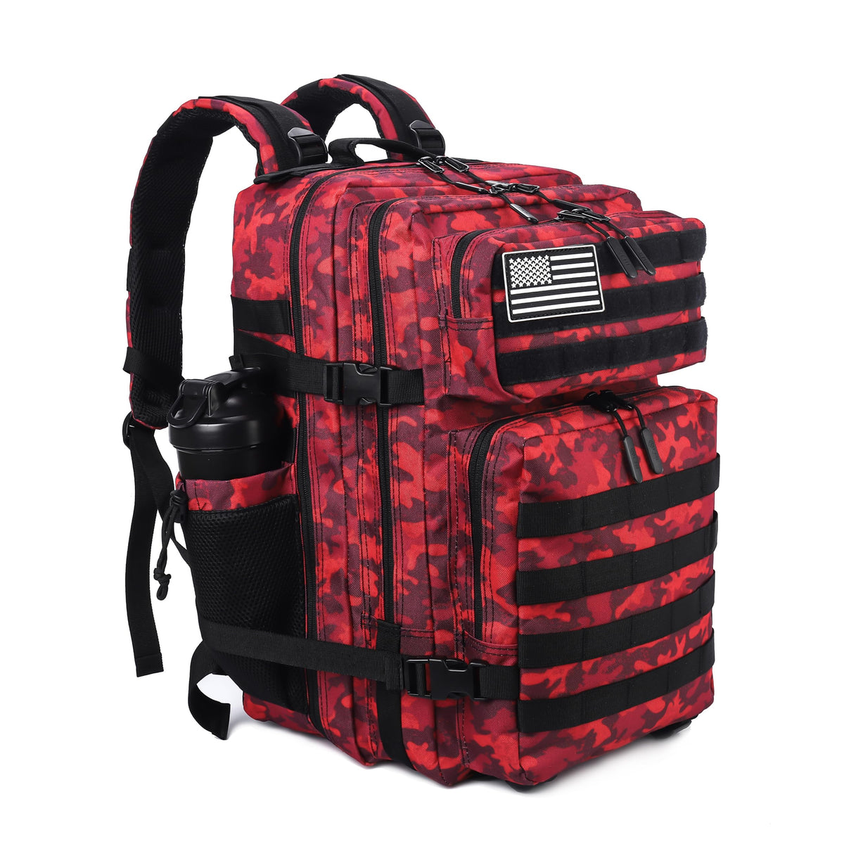 LHI Military Tactical Backpack for Men and Women 45L Army 3 Days Assault Pack Bag Large Rucksack with Molle System Black