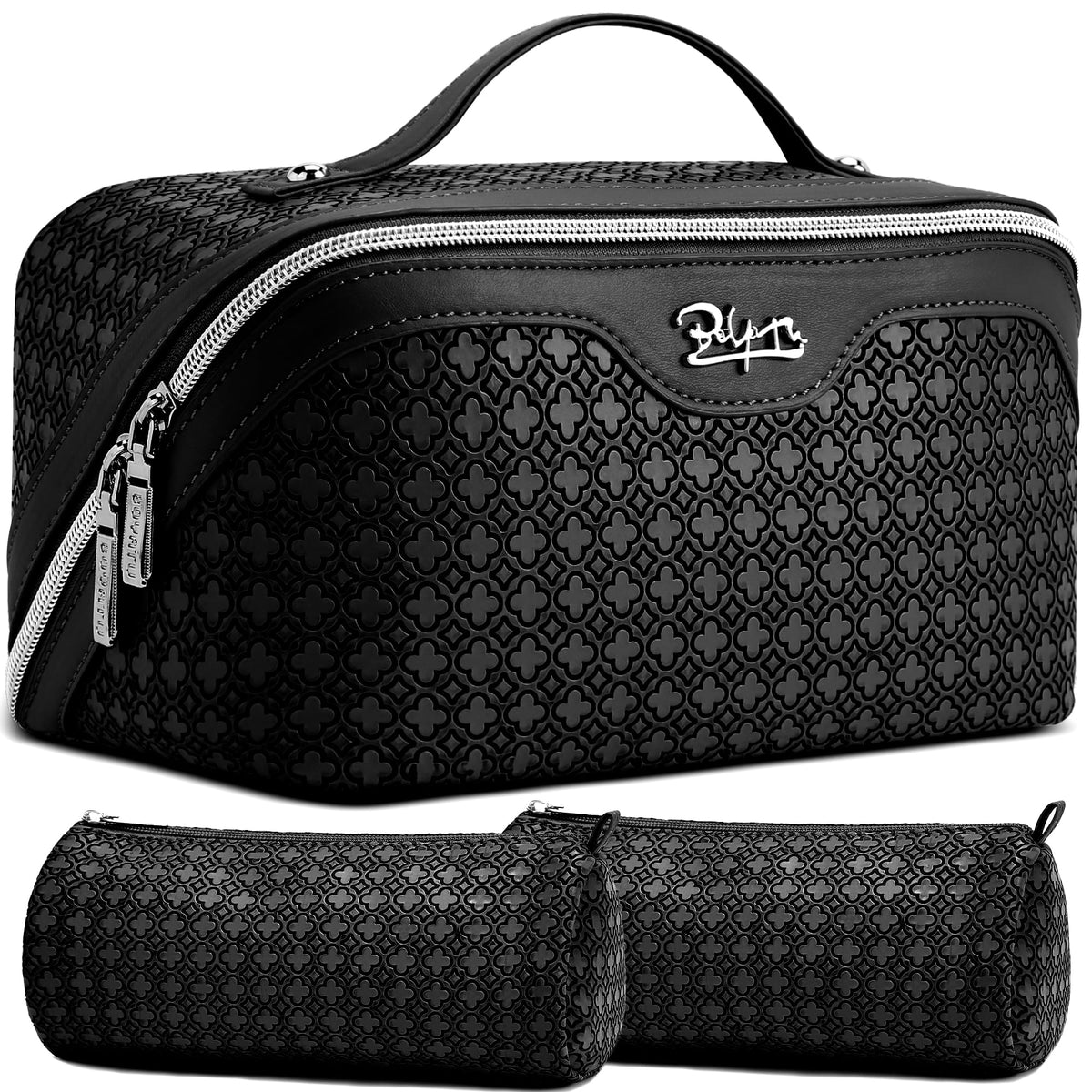 BOYATU Travel Makeup Bag Cosmetic Bags for Women: 3 Pcs Set Make up Bag
