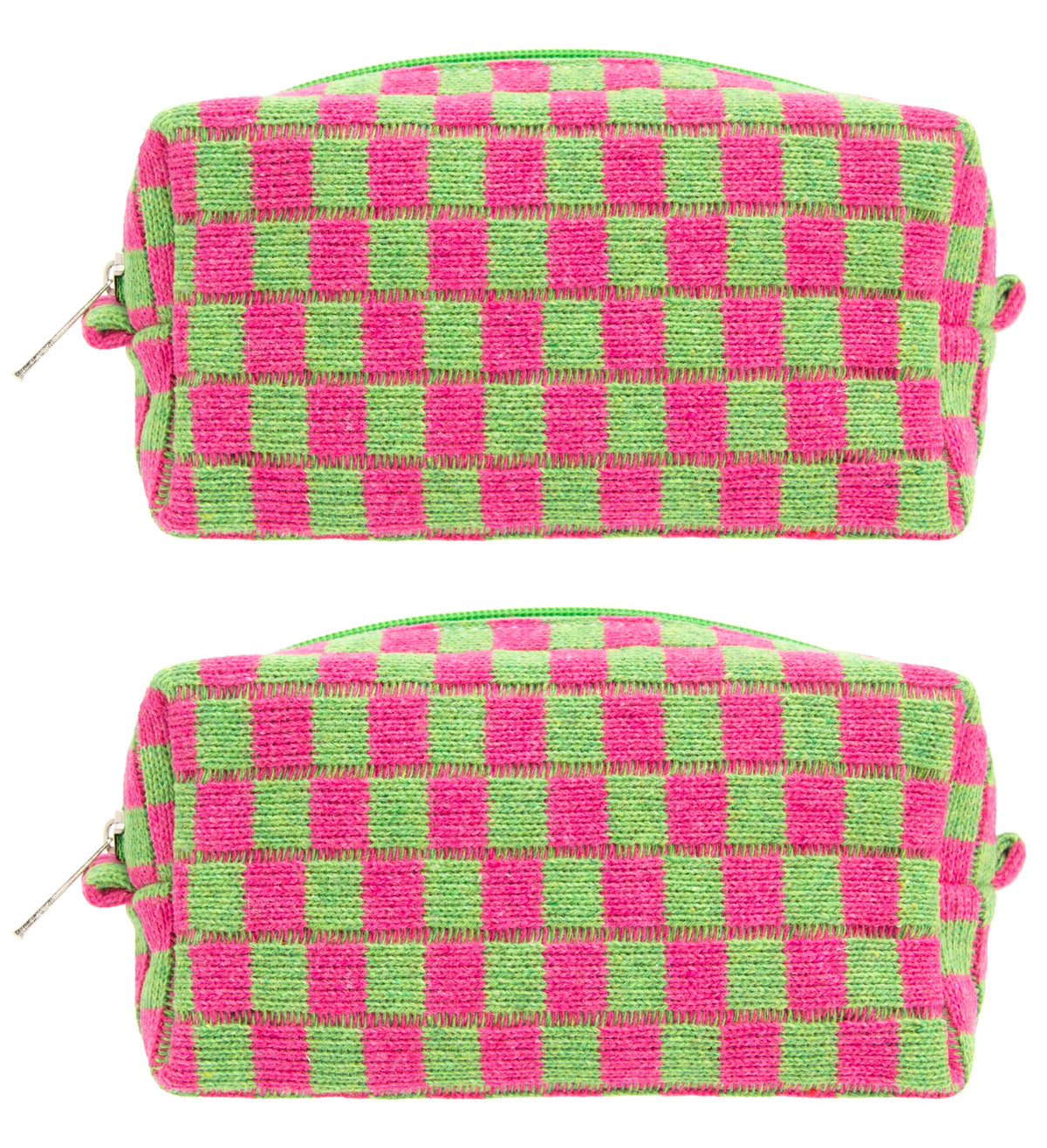 Checkered Makeup Bag for Purse, Small Travel Cosmetic Pouch,Blue,6 Pack