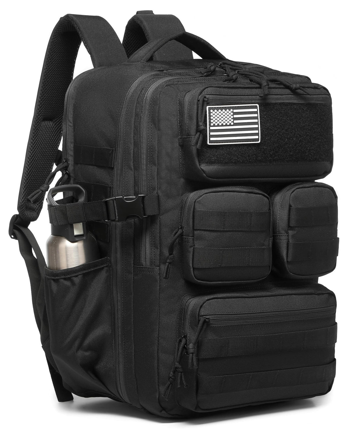 Wotony Tactical Backpack for Men, 25L/35L/45L EDC Backpack with Laptop Compartment, MOLLE System, Water-Resistant 900D Fabric, Multi-Pocket Travel Backpack for Hiking, Camping, Gym and Daily Use
