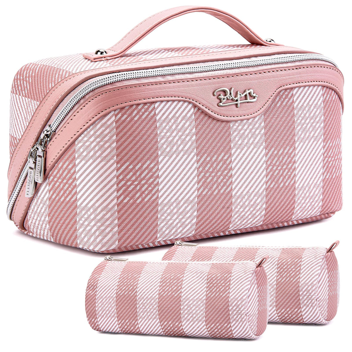 BOYATU Travel Makeup Bag Organizer: 3 Pcs Large Cosmetic Bags Set for Women