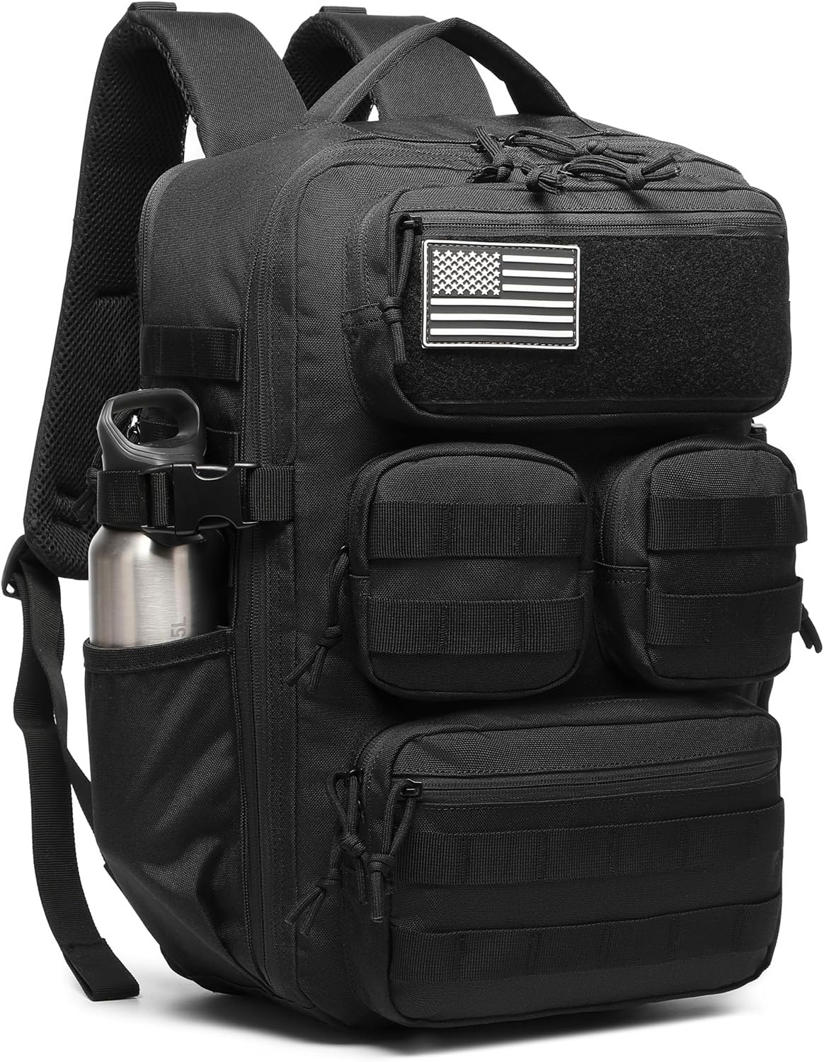 Wotony Tactical Backpack for Men, 25L/35L/45L EDC Backpack with Laptop Compartment, MOLLE System, Water-Resistant 900D Fabric, Multi-Pocket Travel Backpack for Hiking, Camping, Gym and Daily Use