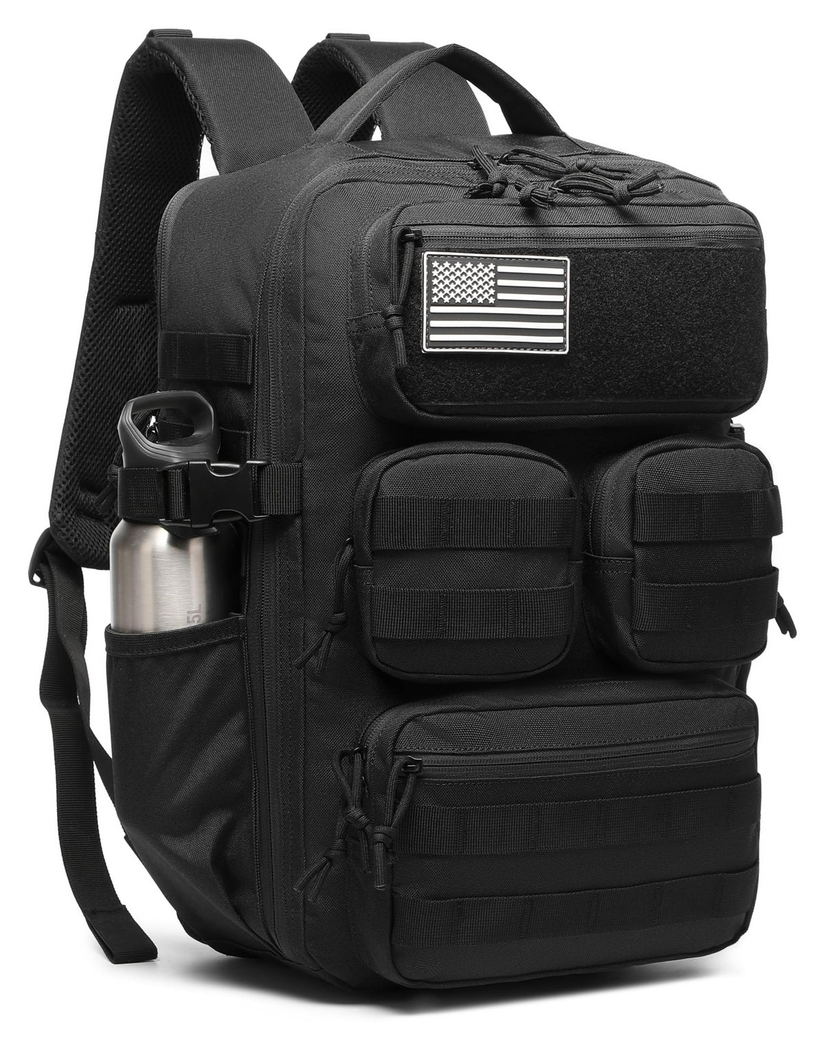 Wotony Tactical Backpack for Men, 25L/35L/45L EDC Backpack with Laptop Compartment, MOLLE System, Water-Resistant 900D Fabric, Multi-Pocket Travel Backpack for Hiking, Camping, Gym and Daily Use