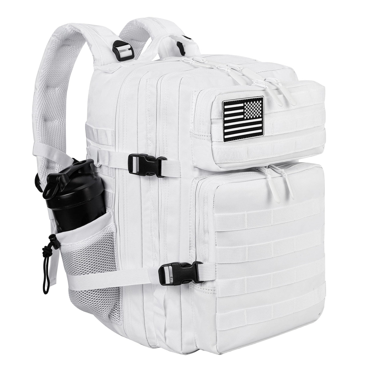 LHI Military Tactical Backpack for Men and Women 45L Army 3 Days Assault Pack Bag Large Rucksack with Molle System Black