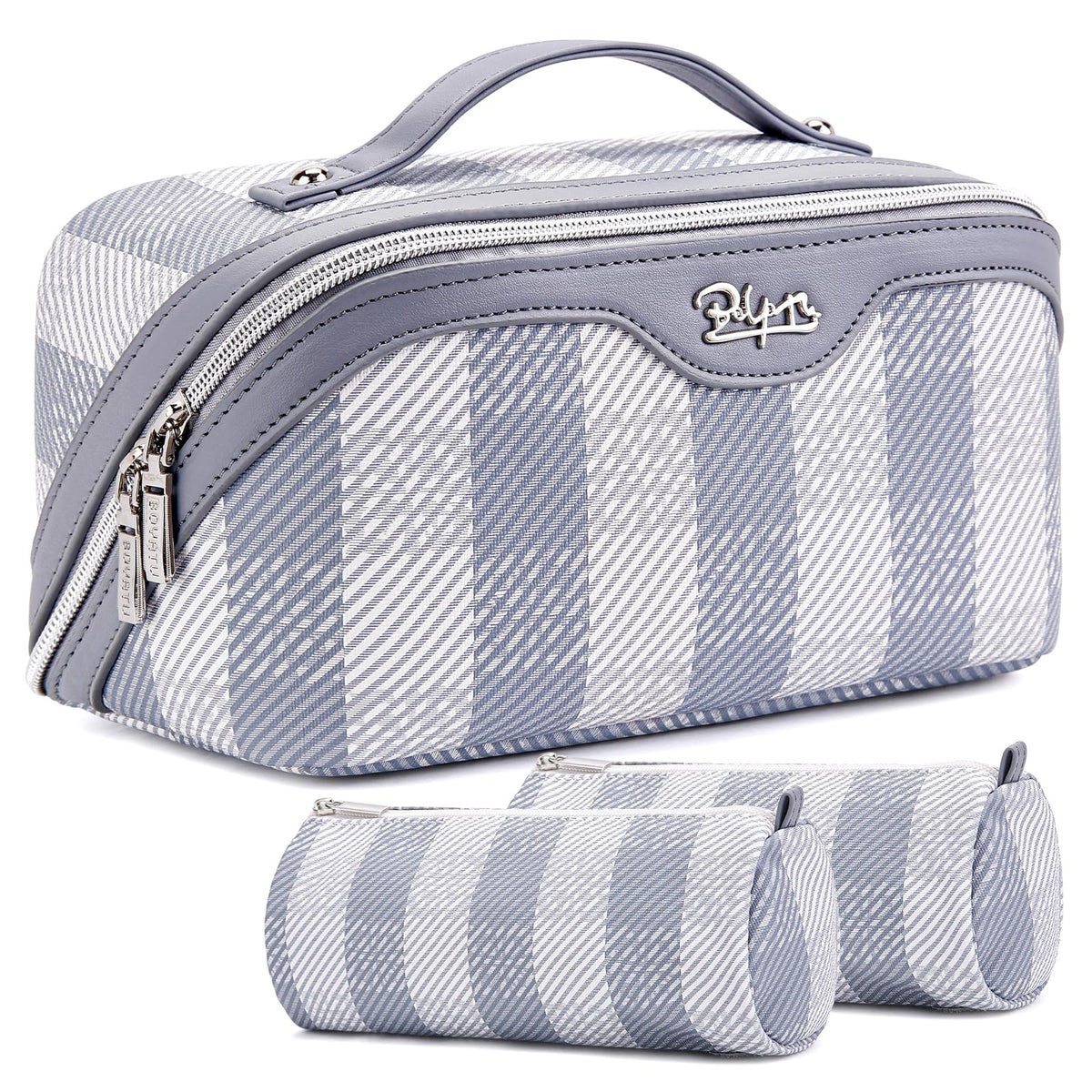 BOYATU Travel Makeup Bag Organizer: 3 Pcs Large Cosmetic Bags Set for Women