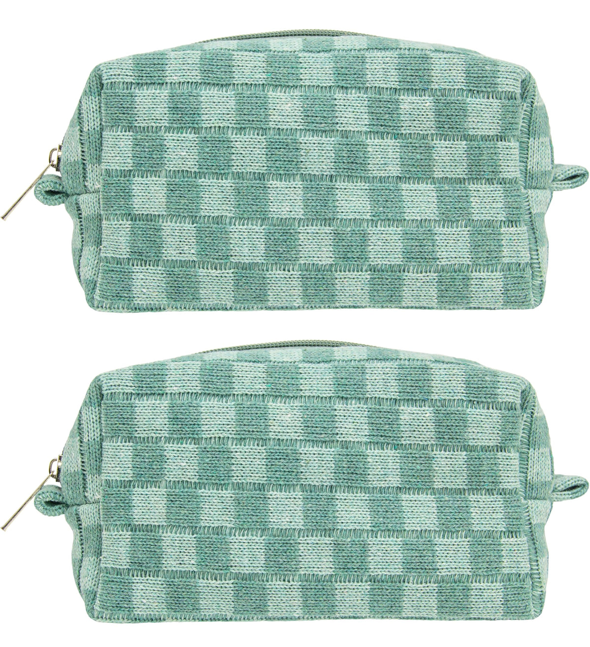 Checkered Makeup Bag for Purse, Small Travel Cosmetic Pouch,Blue,6 Pack