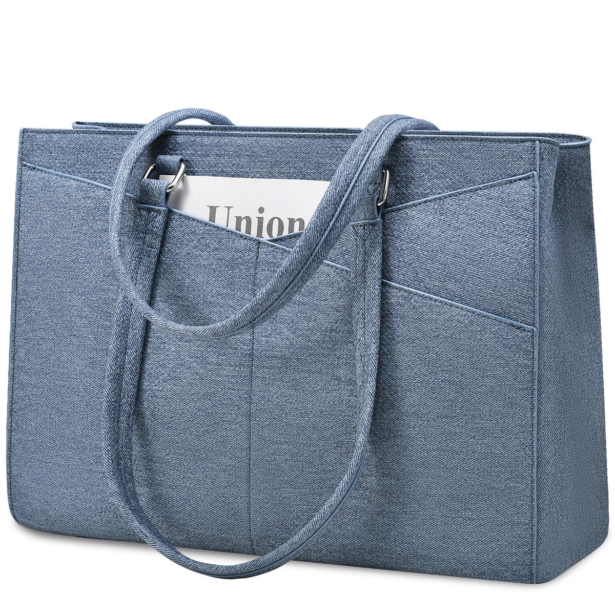 LOVEVOOK Laptop Tote Bag for Women 15.6 Inch Waterproof Leather Computer Bags Business Office Work Briefcase Black