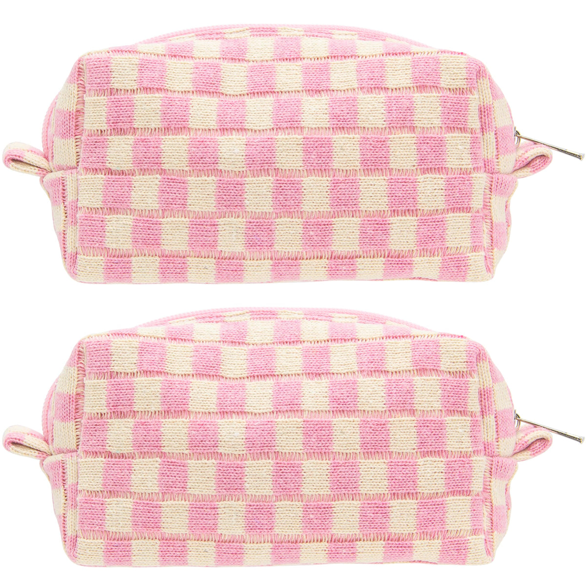 Checkered Makeup Bag for Purse, Small Travel Cosmetic Pouch,Blue,6 Pack