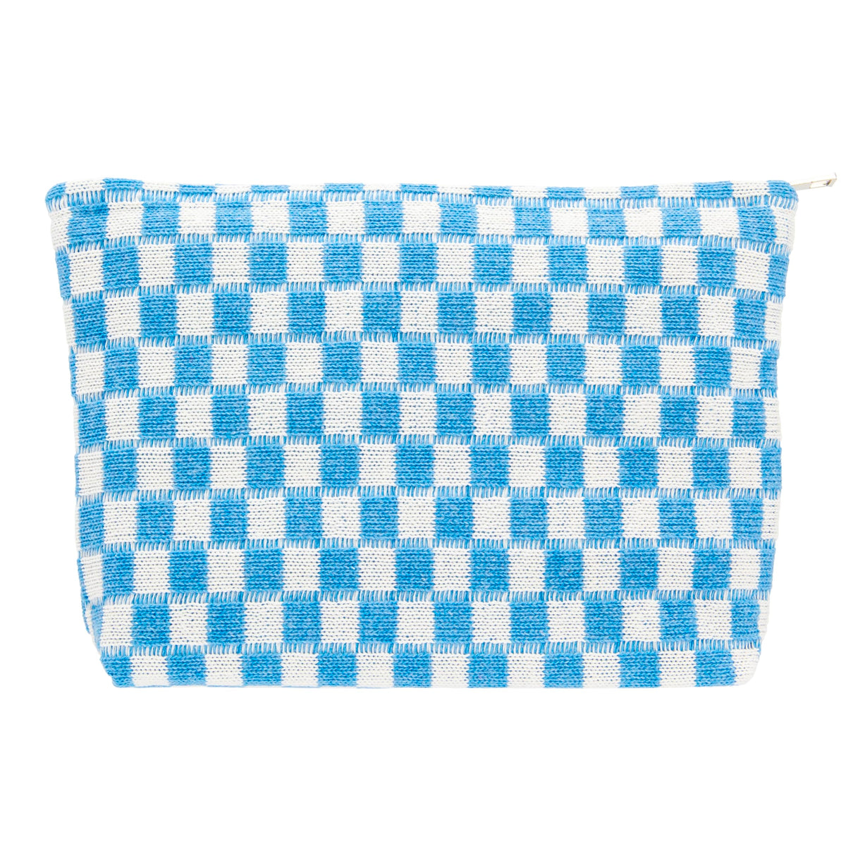 Checkered Makeup Bag for Purse, Small Travel Cosmetic Pouch,Blue,6 Pack