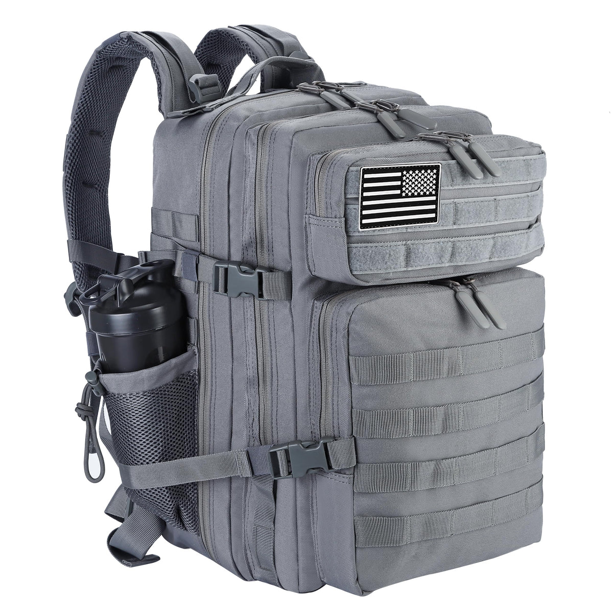 LHI Military Tactical Backpack for Men and Women 45L Army 3 Days Assault Pack Bag Large Rucksack with Molle System Black