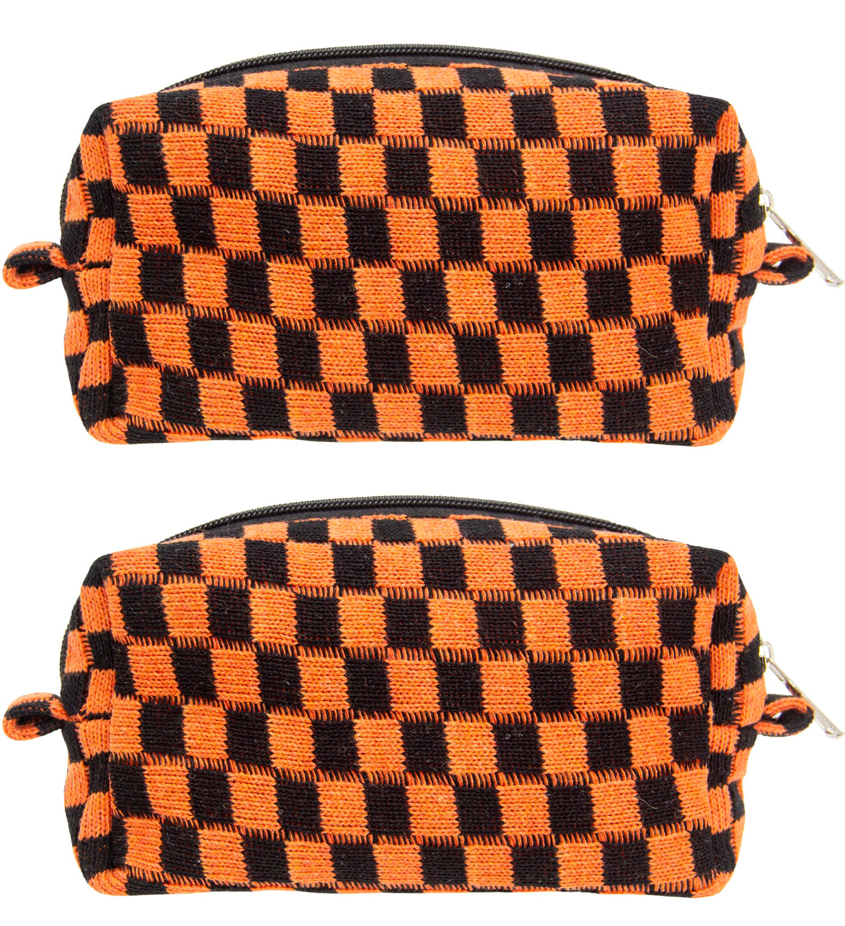 Checkered Makeup Bag for Purse, Small Travel Cosmetic Pouch,Blue,6 Pack