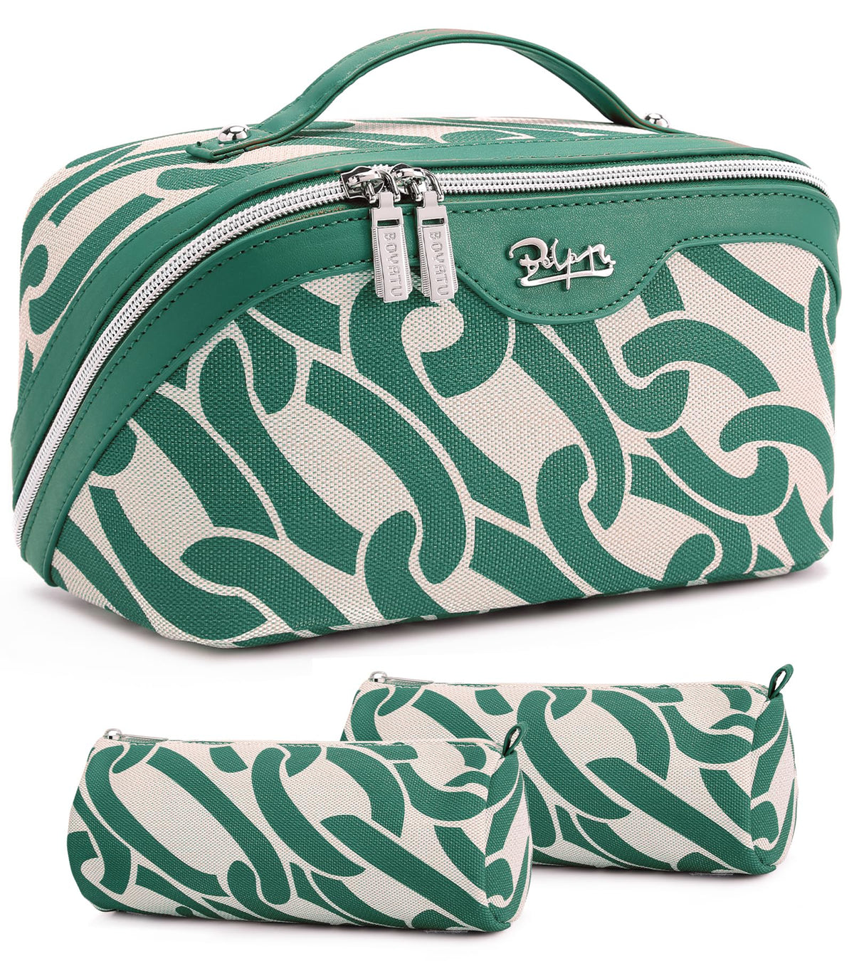 BOYATU Travel Makeup Bags Cosmetic Organizer Bag: Floral Make up Bag